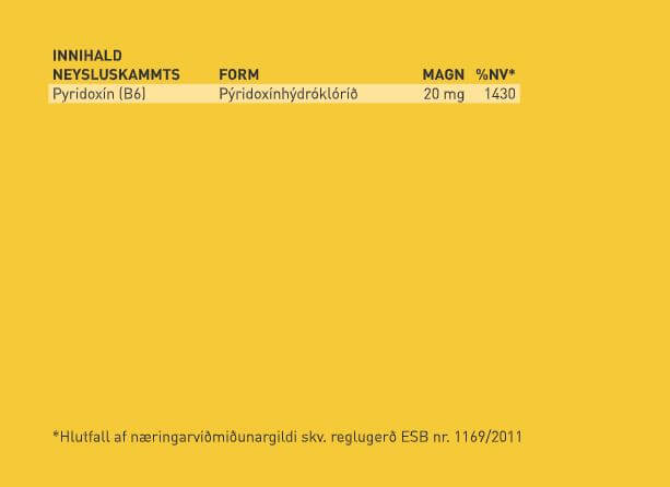 Guli miðinn B-6 innihald